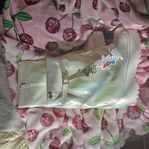 BN white iridescent boots
